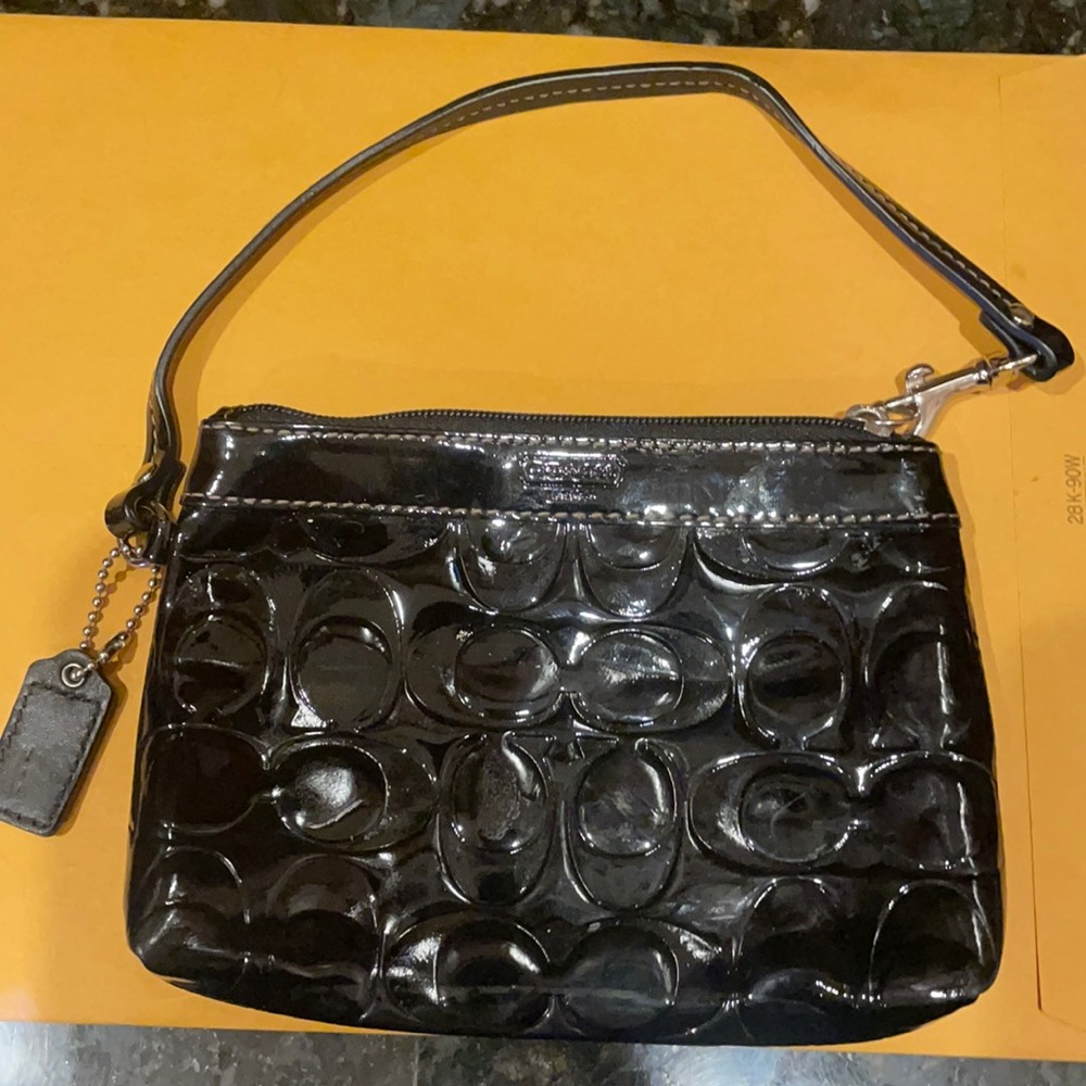 Coach patten leather wristlet